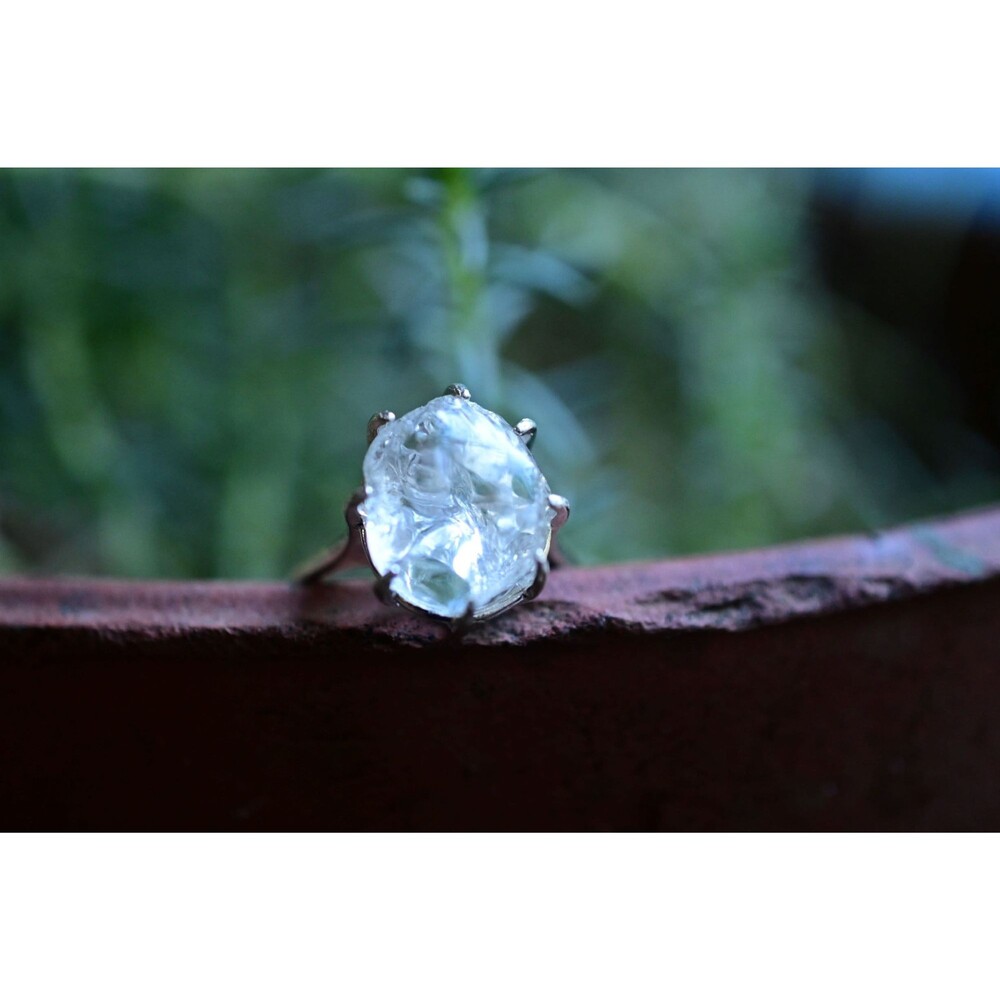 Raw Diamond Engagement Ring, Rough Diamond Ring, Uncut Diamond Ring, Anniversary